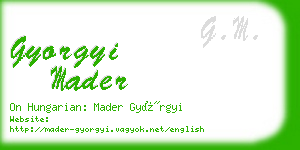 gyorgyi mader business card